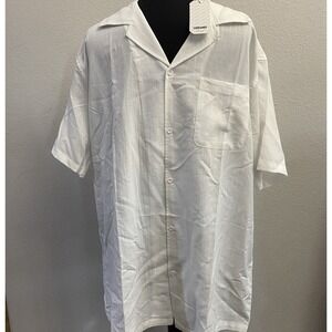 Coofandy Men's White Casual Shirt XL Short‎ Sleeve Dress Button Up NWT Beach
